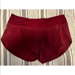 Lululemon Speed Up Maroon Shorts